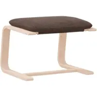 Décoshop26 - Fußhocker 51 x 41 x 40 cm brauner Stoff und Birkenholz DEC030457