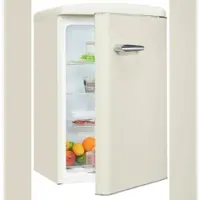 Exquisit Retro Vollraumkühlschrank RKS120-V-H-160C magnolienweiss | Nutzinhalt: 122 L | Ohne Gefrierfach