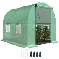 Outsunny Gewächshaus „Caseta“, 2,5 x 2 x 2 m, für Garten und Terrasse, Stahlrahmen, Überdachung