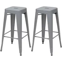 Décoshop26 - Set aus 2 stapelbaren Barhockern im Industriedesign aus grauem Metall 04_0000108