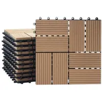 Décoshop26 - WPC-Bodenfliesen für Balkon/Terrasse Holzoptik 11 Stück 30x30cm 1m2 Teak-Verlegung 04_0005440