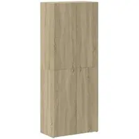 Décoshop26 - Büroschrank mit 4 Fächern 60 x 32 x 153 cm Holzwerkstoff Eichenfarbe DEC024477 DEC024477