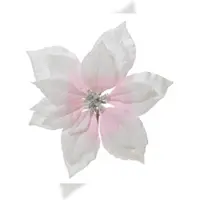 Christmas Decoration 1 Weihnachtsstern Blüte künstlich 24cm mit Clip Christbaumschmuck Kunstblume Weihnachten Christstern Deko Weihnachtsblume Blume Weiß Rosa