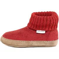 Gottstein Alpine Boot LE Kinder Hüttenschuhe mit Ledersohle Rot, 48/405-1353 - Gr. 33