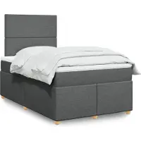 vidaXL Boxspringbett mit Matratze Dunkelgrau 120x200 cm Stoff