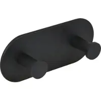 Technik Team Kleiderhaken Demon Selbstklebend Zweifach 120x50 mm Stahl Schwarz
