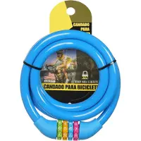 Markenlos Cipherslot für Kinderfahrrad, 120 cm, Kabelschloss, 4-stellige Kombination, blau