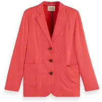 Scotch & Soda Boxy Unlined Single Breasted Blazer Rot M Frau Rot M
