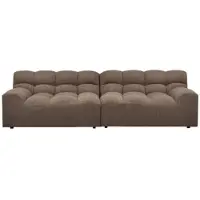 Woood Sofa Allure aus Melange-Stoff, modern und gepolstert, Braun, großzügig für 3–4 Personen