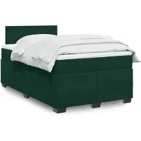 vidaXL Boxspringbett mit Matratze Dunkelgrün 120x190 cm Samt