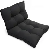 Beautissu Outdoor Loungekissen Flair Sitz + Rücken 60x40cm, 60x60cm, Graphitgrau