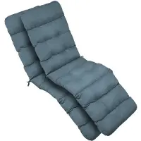 Beautissu 2X Bequeme Liegenauflage Deckchair, 200x50x8 cm, Taubenblau