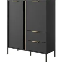 AX Living Modern Catanian 2T2S Highboard Anthrazit Kommode 103,3 cm