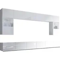 AX Living Wohnwand Modern Kossana 1 – 300 cm Breite, Funktional Weiß