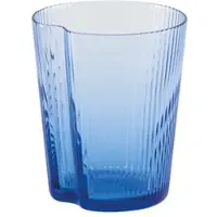 Zafferano 6er Set mundgeblasene Bluino Trinkgläser, stapelbar und ergonomisch, mit vertikalen Rillen, ideal für den täglichen Gebrauch, 6 Stück im Paket