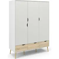 Giga Kleiderschrank Ogna , weiß , Maße (cm): B: 147 H: 200 T: 58.0