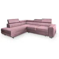 Masseno Ecksofa NOLA L-S mit Schlaffunktion L-Form, Sofa mit Bettkasten, Wohnzimmersofa, Couch, Soffa, Bettsofa, Couchgarnitur- Lila, MONOLITH 62