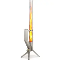 Gardenflare 10001, Freistehende Feuerstelle, Geschlossen, Pellet, Silber, Transparent, Draußen, Rund