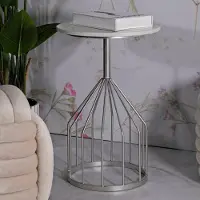 Dmora Couchtisch Lepenci 37,5x37,5x58h cm Silber