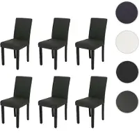 Mendler 6er-Set Esszimmerstuhl HWC-O65d, Küchenstuhl Polsterstuhl Lehnstuhl, Kunstleder dunkelgrau