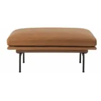 Muuto Outline Pouf, refine leder cognac / schwarz