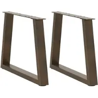Helloshop26 - Set aus 2 modernen pulverbeschichteten Stahl-Couchtischbeinen 60 x 42-43,3 cm mit verstellbaren Gleitern elegantes 02_0056850