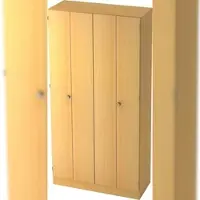Bümö office Aktenschrank mit Falttüren, Büroschrank 100cm breit in Buche - Ordnerschrank 5OH groß, Falttürenschrank für Akten, Ordner & Co. - Büro