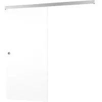Inova Holzschiebetür 75,5 x 203,5 cm, Zimmertür Weiß, Komplettset mit Griffmuschel, ohne Softclose