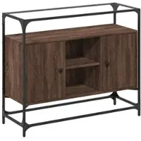 Helloshop26 - Buffet Sideboard Kommode Kleiderschrank Aufbewahrungsmöbel Organizer für Küche Wohnzimmer Lounge mit Glasplatte 02_0029765