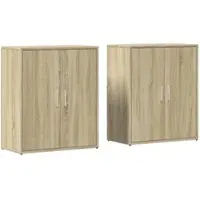 Helloshop26 - Buffet Sideboard Kommode Kleiderschrank Aufbewahrungsmöbel Organizer für Küche Wohnzimmer Lounge 2er-Set Sonoma 60 x 02_0036814