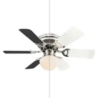 ETC Deckenventilator mit Beleuchtung Sommer-/Wintermodus 3 Stufen Zugschalter Wohnzimmerlampe, wendbare Flügel, 1x E27, DxH 76x28 cm
