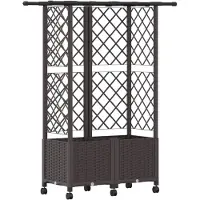 vidaXL Hochbeet mit Rankgitter und Dach Braun 124 x 40 x 142 cm PP