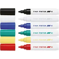 Pilot - Pintor Markerbox mit 6 klassischen Farben (Medium Spitze)