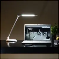 TIROSS ts1808 - de Schreibtischlampe, 3 Modi de Temperatur, Touch-Finger, 5 Stufen de Intensität, 60 SMD LED (6 W) (Weiß/Silber)