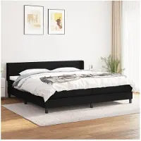 vidaXL Boxspringbett mit Matratze Schwarz 200x200 cm Stoff