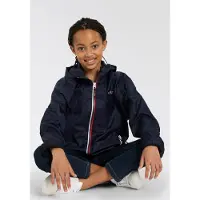 CMP Kinder Regenjacke mit Kapuze und Pack Pocket blau 128