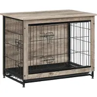 Feandrea Hundekäfig, Hundebox, mit herausnehmbarem Tablett, 2 Türen, für Hunde bis zu 20 kg, Greige