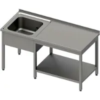 Stalgast Cheftisch m. GB, ein Becken links 1300x600x850mm, m. AK
