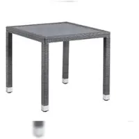 Metro Professional Gastro Esstisch Barbados, Polyrattan, 80 x 80 cm, DPC Tischplatte in Steinoptik, grau