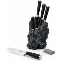 Stoneline Edelstahl Messer Set 5-teilig mit Messerblock | Excalibur