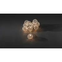 Konstsmide - LED Dekolichterkette, Aluminium-Drahtkugeln, groß, 16 warm weiße Dioden, batteriebetrieben, Innen, transparentes Kabel, 3 x AA 1.5V (exkl.); 3148-103