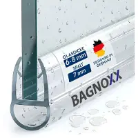Bagnoxx Duschdichtung Spaltdichtung, 100cm, transparent, Hohlkammerprofil, 8mm, Duschdichtungen für Duschtüren im Badezimmer, Türdichtung unten, gegen Spritzwasser, PVC