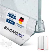 Bagnoxx Duschdichtung Anschlagdichtung, 2m, 135 Grad, 8mm Glasstärke, transparentes Eckprofil für Duschkabine im Bad, PVC Duschlippe, einseitige Türöffnung, auch Badewanne