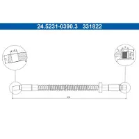 Ate Bremsschlauch 24.5231-0390.3 für Porsche 928