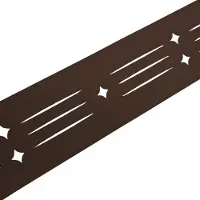 Zaun|zu PREMIUM Nachbildung Starline: Zaunstreifen mit Lasermuster für Doppelstabzaun Braun 2,55m