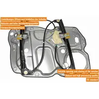 VAICO V10-9838 Elektrischer Manuell Fensterheber Vorne Rechts für VW Caddy III Kombi (2KB, 2KJ, 2CB, 2CJ) Caddy III Kastenwagen (2KA, 2KH, 2CA, 2CH)