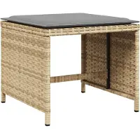vidaXL 9-tlg. Garten-Essgruppe mit Kissen Beigemischung Poly Rattan
