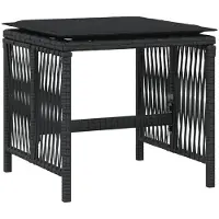 vidaXL 17-tlg. Garten-Essgruppe mit Kissen Schwarz Poly Rattan