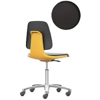 BIMOS Arbeitsdrehstuhl Labsit, SKINTEC-Polster, Rollen, B 450 x T 420 x H 450 - 650 mm, orange