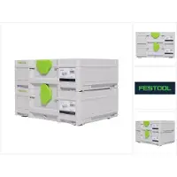Festool Systainer Set 2x SYS3 M 137 ( 2x 204841 ) 10,4 Liter 396x296x137mm Werkzeugkoffer koppelbar